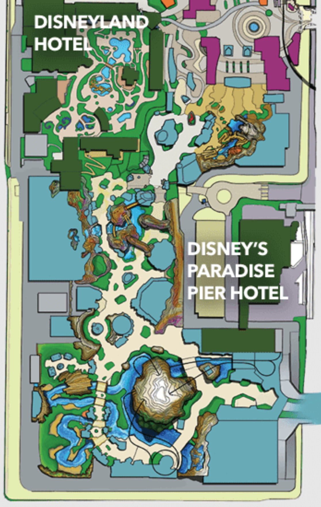Layout da expsnão do Disney California Adventure